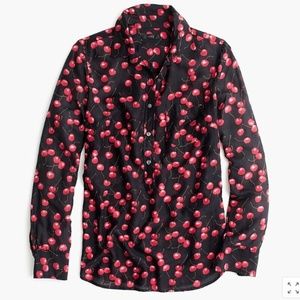 J. Crew Classic Popover Shirt in Cherry Print